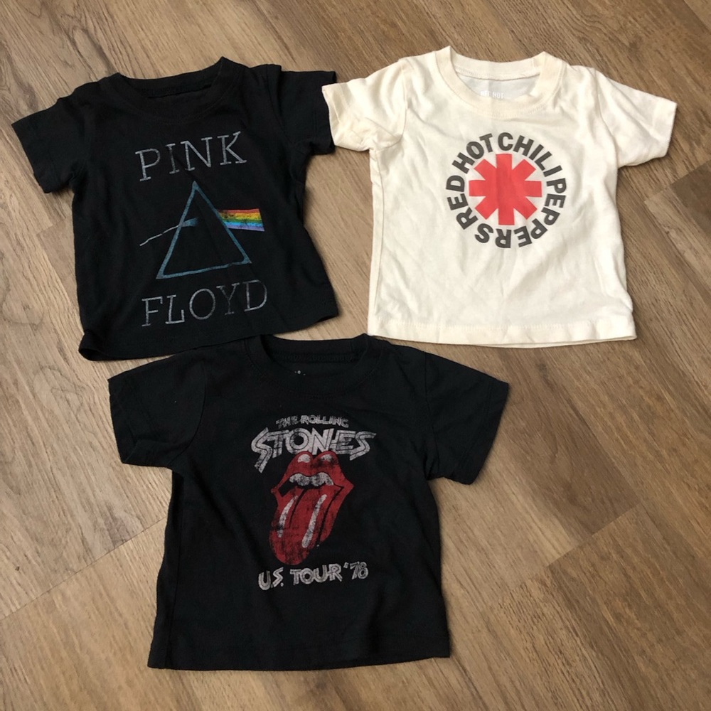 3 band tees, size 12 month.